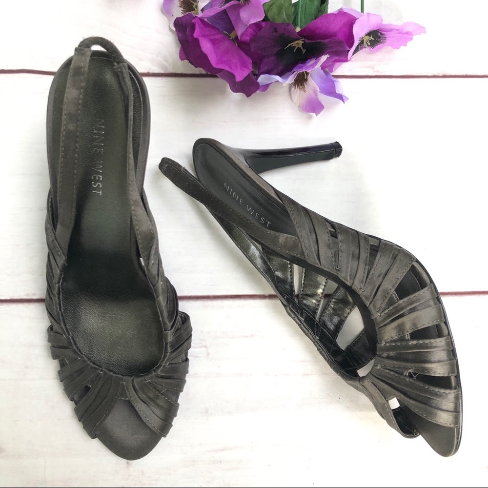 Nine West Gray SlingBack Pump/Heels 6.5M